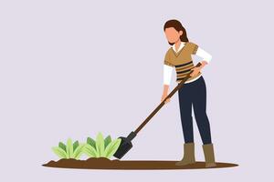 contento mujer cuidando acerca de interior en conserva plantas. hogar jardinería y creciente plantas de interior concepto. de colores plano vector ilustración aislado.