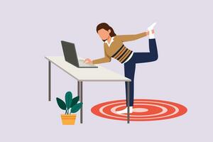 Freelancer working from home or beach at relaxed pace, convenient workplace concept. Colored flat vector illustration isolated.