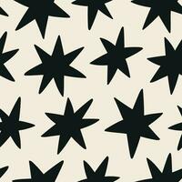 Stars background. Stars seamless pattern. Stars digital paper. Black and white vector