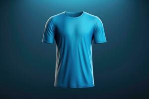 Blue T-shirt with short sleeves. photo
