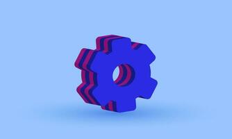 unique 3d style setting gear icon trendy symbols isolated on background vector