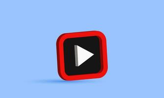 unique 3d style video player web page play button icon trendy symbols isolated on background vector