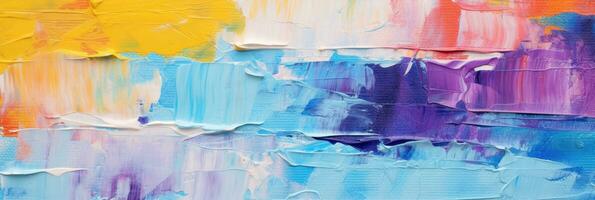Abstract rough colorful art painting texture, with oil brushstroke on canvas. Generative AI photo