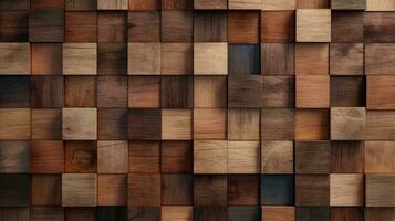 Abstract block stack wooden 3d cubes, rustic wood texture for backdrop photo