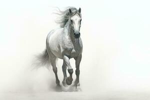 Andalusian horse on a white background. Generative AI photo