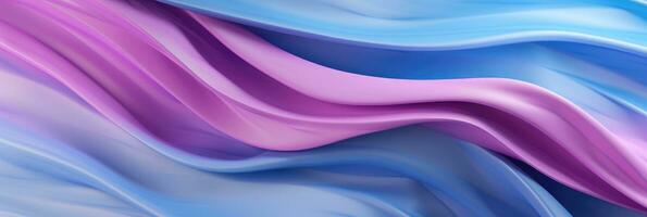 Abstract blue and pink background with folded textile ruffle. Generative AI photo