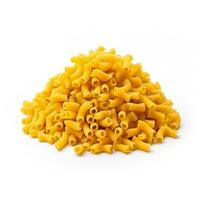 Macaroni pasta isolated on white background side view photo