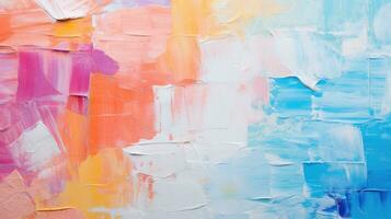 Abstract rough colorful art painting texture, with oil brushstroke on canvas. Generative AI photo