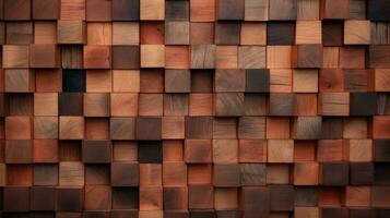 Abstract block stack wooden 3d cubes, rustic wood texture for backdrop photo