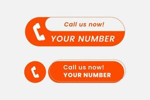 Call us now button logo sign and symbol with orange color. Vector illustration