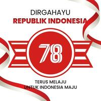 78 Years Of Independence Day Republic Of Indonesia. Dirgahayu Kemerdekaan RI 2023. English translation, Indonesian independence. Illustration Logo, Banner, Poster Design. EPS 10. vector