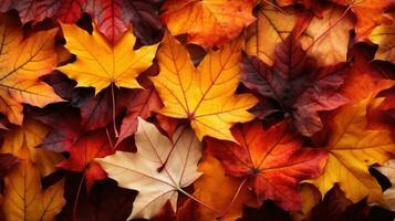 Background from colorful autumn maple leaves photo