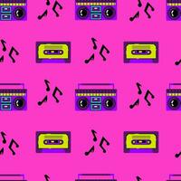 90s music seamless pattern vector