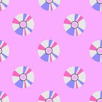 CD disk seamless pattern on pink background vector