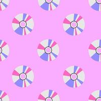 CD disk seamless pattern on pink background vector