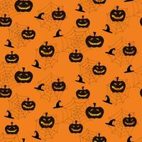 Vector - Abstract seamless pattern element of Halloween on orange background.