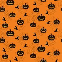 Vector - Abstract seamless pattern element of Halloween on orange background.