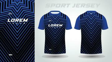 diseño de jersey deportivo de camiseta azul negro vector