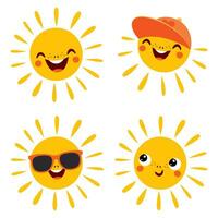 Cartoon Drawing Of Sun Character vector