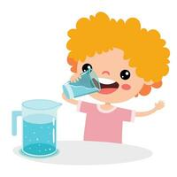 Cartoon Drawing Of Drinking Water vector