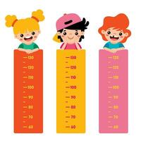 Height Chart With Cartoon Kids vector