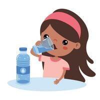 Cartoon Drawing Of Drinking Water vector