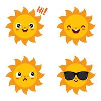 Cartoon Drawing Of Sun Character vector