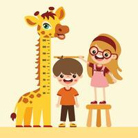 Cartoon Illustration Of Kid Measuring Height vector