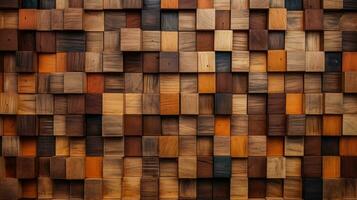 Abstract block stack wooden 3d cubes, rustic wood texture for backdrop photo