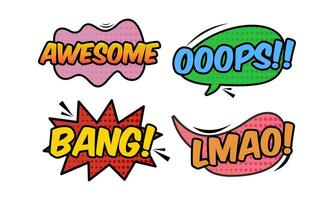 Vintage comic empty speech bubbles set on blue background vector