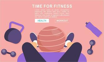 Fitness equipment logo flat concept vector