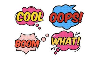 Vintage comic empty speech bubbles set on blue background vector