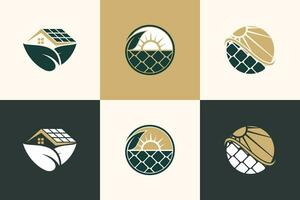 Solar tech logo design element collection for your business vector