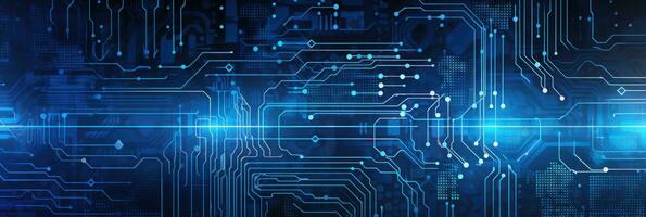 Modern technology circuit board texture background design. photo
