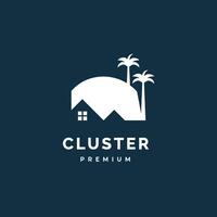 Abstract cluster logo design template. house vector sign. Universal icon