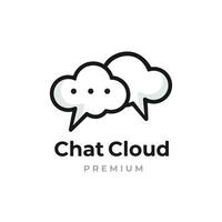 Dialog bubble illustration, logo vector cloud chat icon template