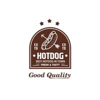 vintage logo Vector minimalis hotdog for food and cafe