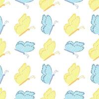 Seamless butterfly pattern. Drawn butterfly background vector