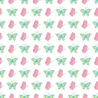 Seamless butterfly pattern. Drawn butterfly background vector