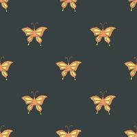 Seamless butterfly pattern. Drawn butterfly background vector