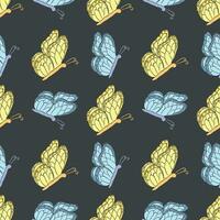 Seamless butterfly pattern. Drawn butterfly background vector