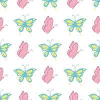 Seamless butterfly pattern. Drawn butterfly background vector