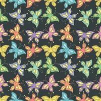 Seamless butterfly pattern. Drawn butterfly background vector