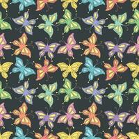 Seamless butterfly pattern. Drawn butterfly background vector