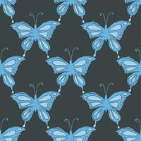 Seamless butterfly pattern. Drawn butterfly background vector