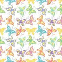 Seamless butterfly pattern. Drawn butterfly background vector