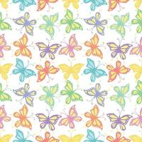 Seamless butterfly pattern. Drawn butterfly background vector