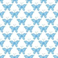 Seamless butterfly pattern. Drawn butterfly background vector