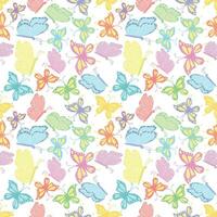 Seamless butterfly pattern. Drawn butterfly background vector