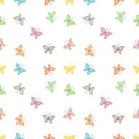 Seamless butterfly pattern. Drawn butterfly background vector